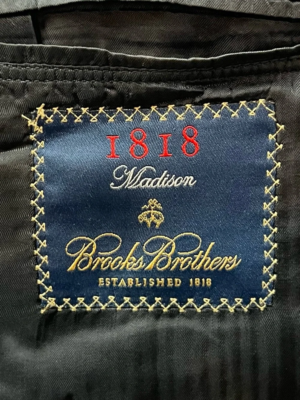 Brooks Brothers 1818 Madison Men's 44XL Navy Blue Gold Button Blazer Jacket